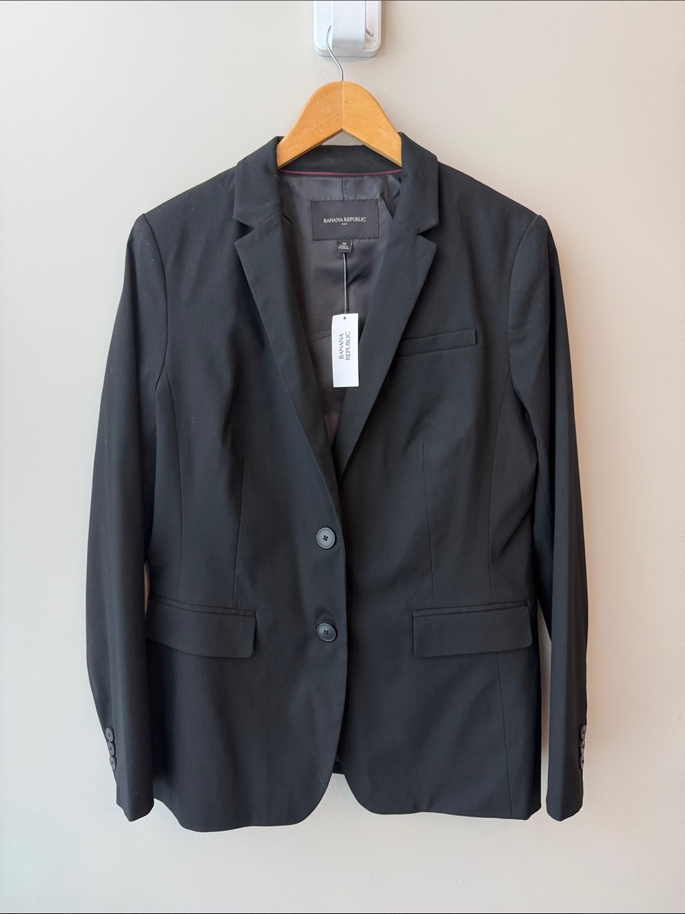 NWT Banana Republic Two-Button Tailored Lined Blazer Jacket Black size 10